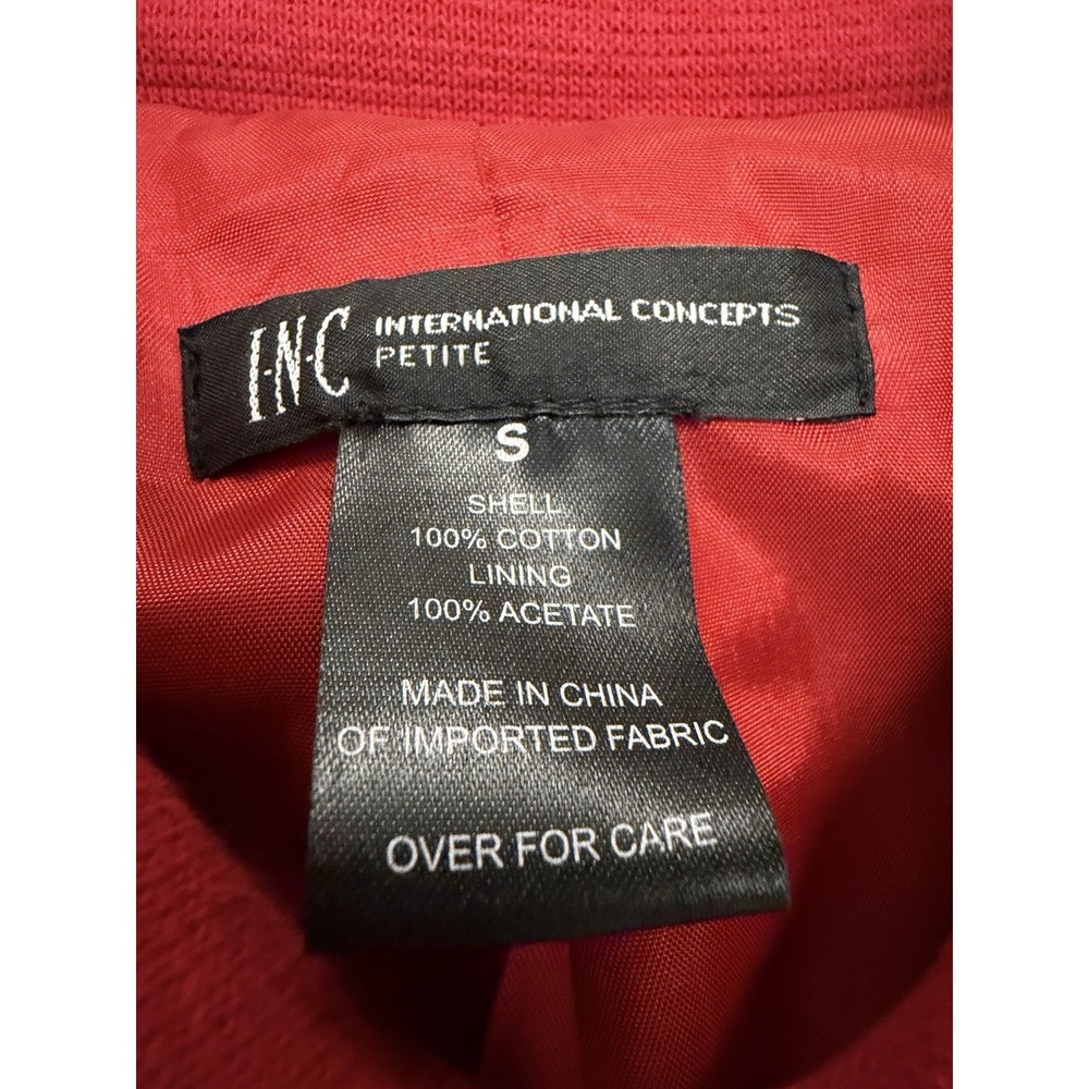 Inc International Concepts Sz S Petite Red Pea Coat Twee Academia Maximalist - Picture 4 of 5